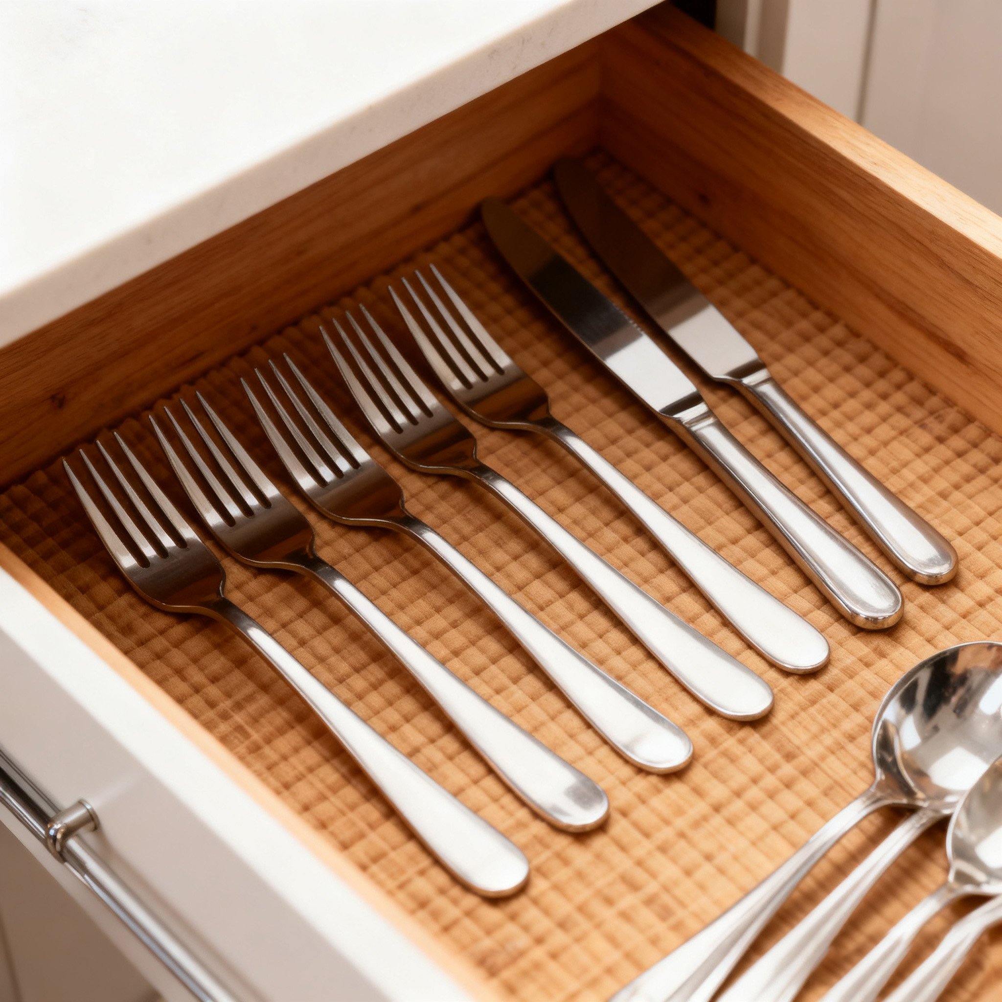 Edles Besteckset Silber Messer und Gabel