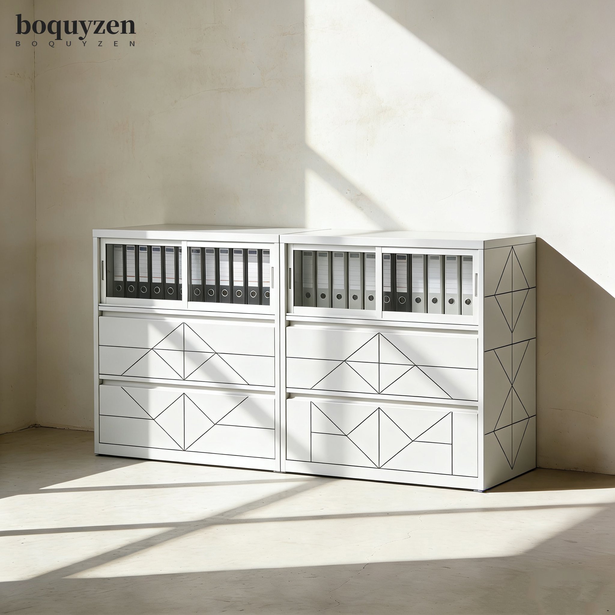 Detail skříně na spisy v kanceláři