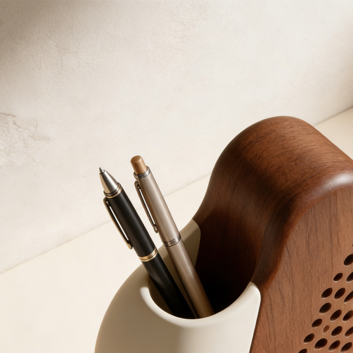 Multi-functional Solid Wood Pen Organizer
