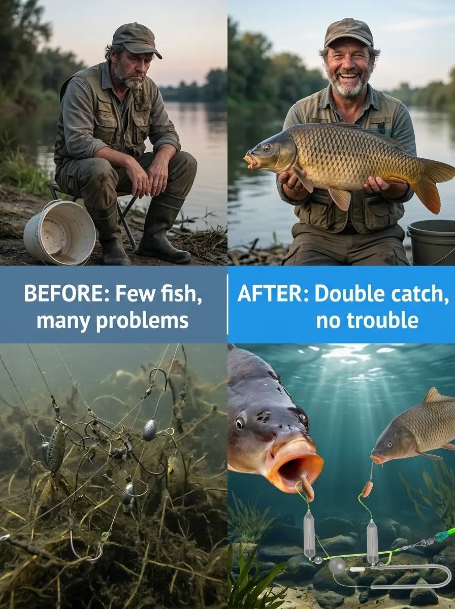 [Say Goodbye to Snagging, Effectively Increase Fish Catch Rate] New Reverse Bottom Double Hook