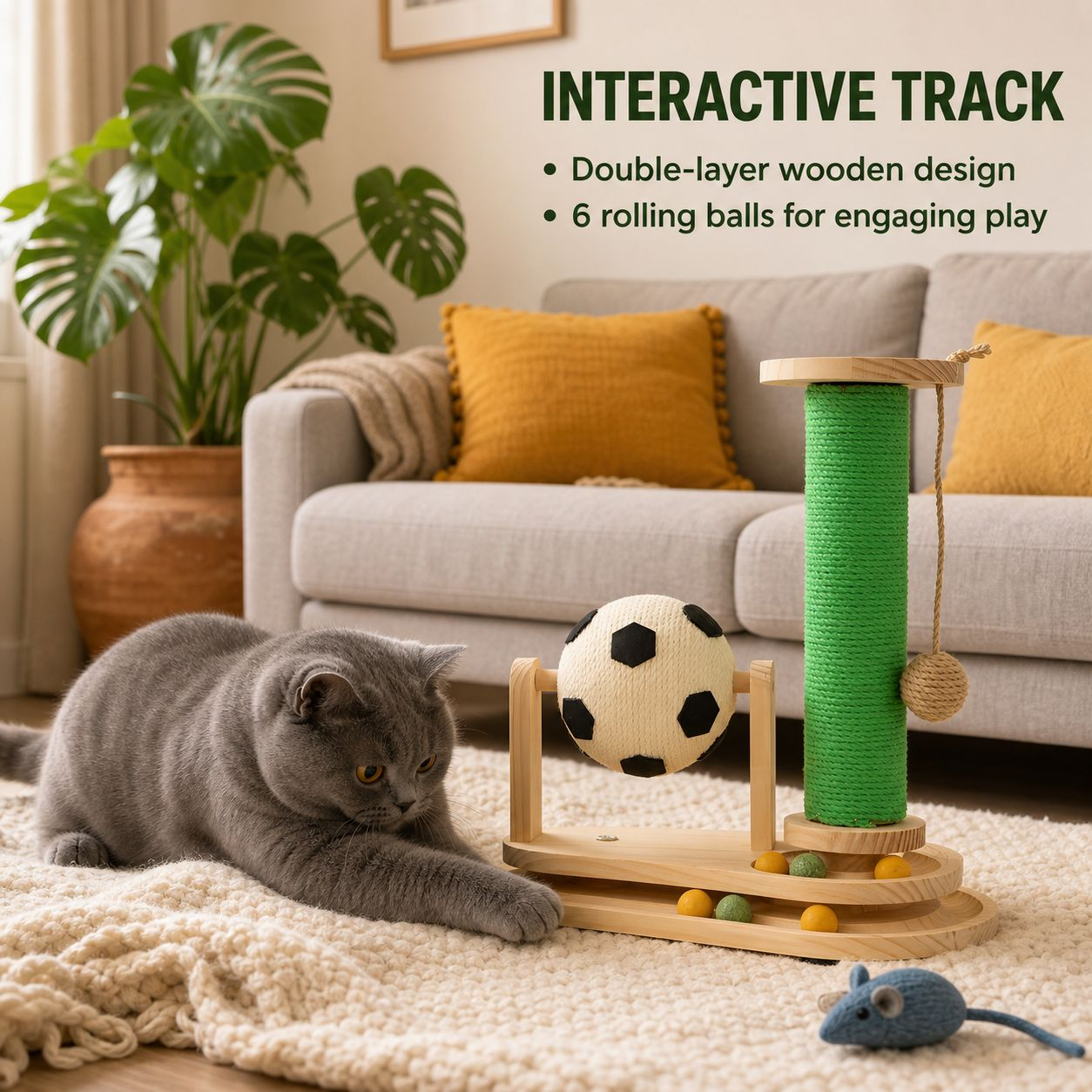 Wear-resistant Sisal Cat Scratching Post, Sisal Rope Cat Claw Toy