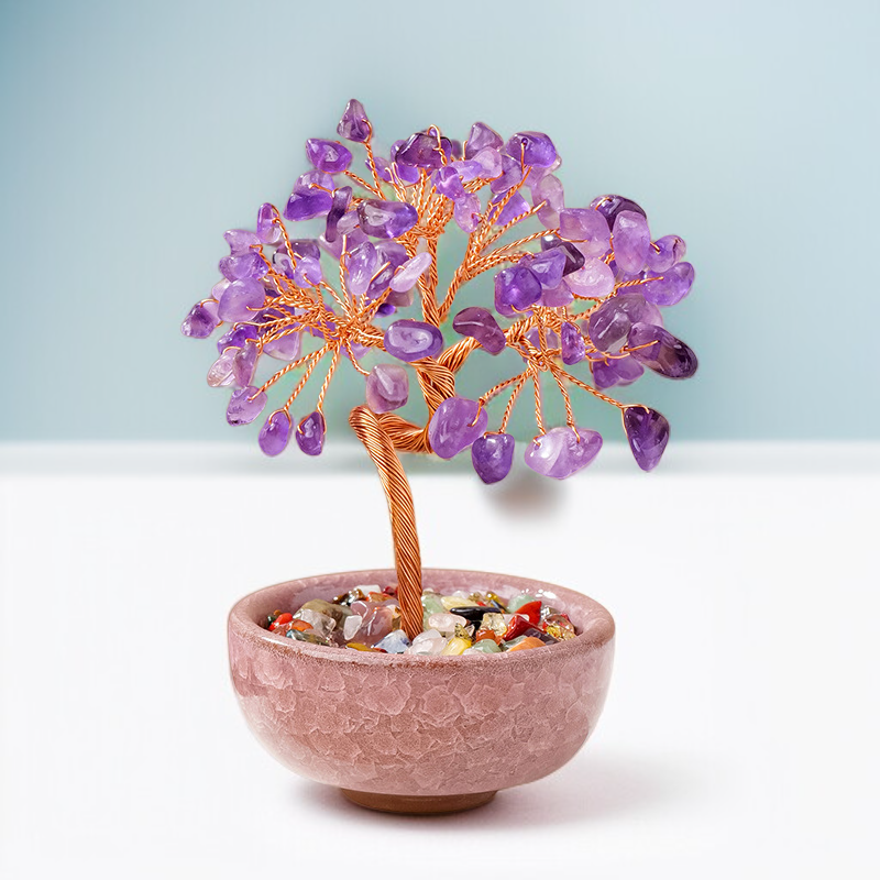 천연 크리스탈 자갈 보물 그릇