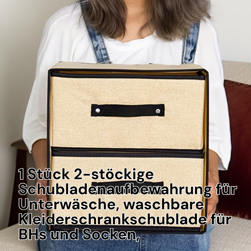 2-stöckiger Unterwäsche-Schubladen-Organizer, waschbar, platzsparend für BHs und Socken