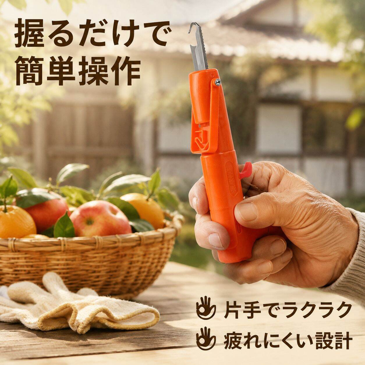 多機能園芸ばさみ サンショウ・果物収穫・剪定・フラワーアレンジ用ツール