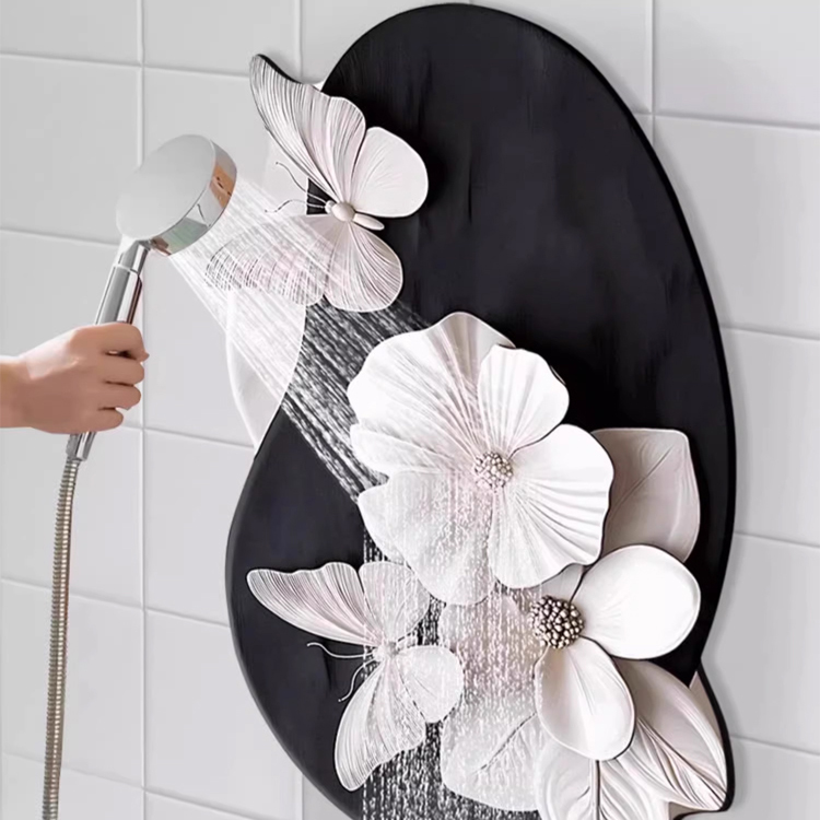 3D Butterfly Flower Diatom Mud Floor Mat