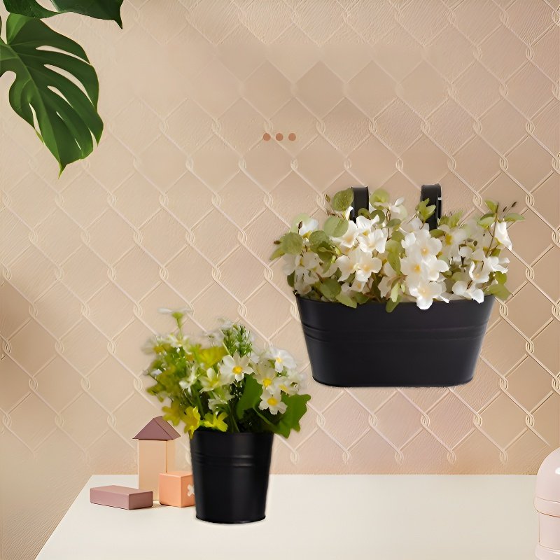 パティオ吊り下げ式アイアンバケツプランター