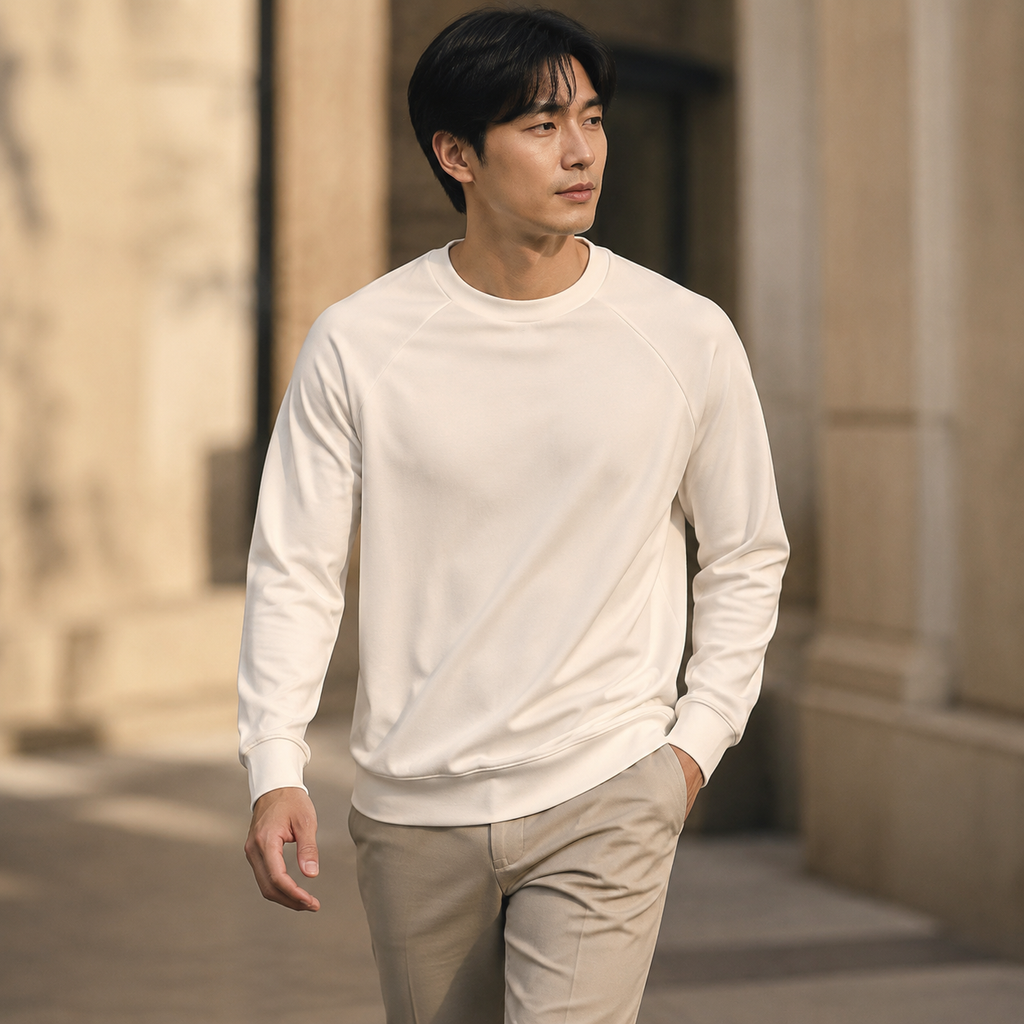 심플 캐주얼 모달 면 긴팔 티셔츠 남성 이너웨어