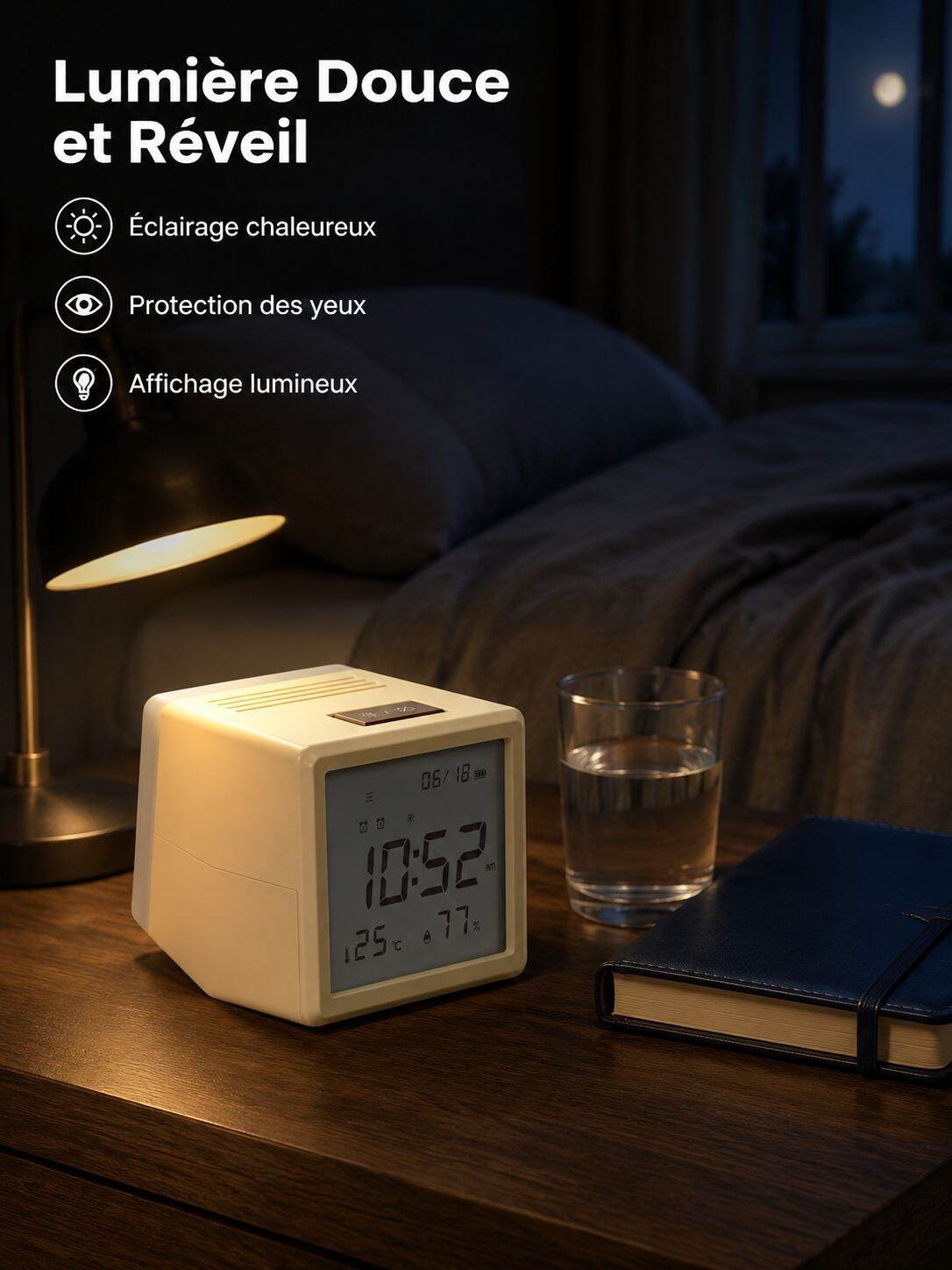 Réveil créatif lampe de nuit balançoire