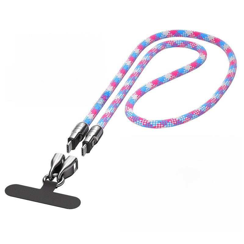 Dual-purpose phone lanyard and data cable