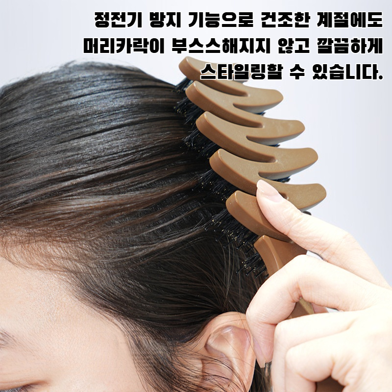 정전기 방지 돼지털 접이식 헤어케어 푹신한 빗