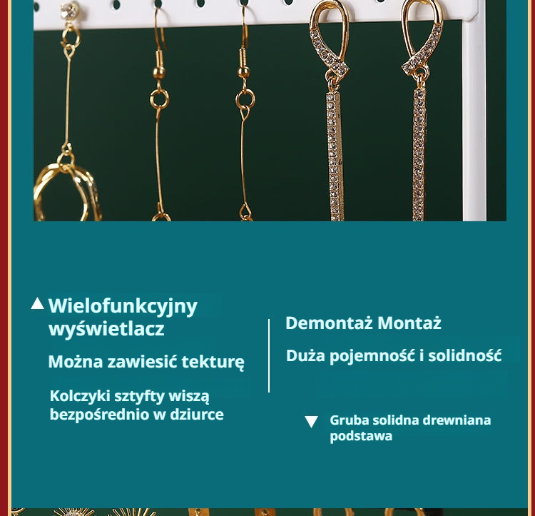 Drewniany stojak na kolczyki i naszyjniki