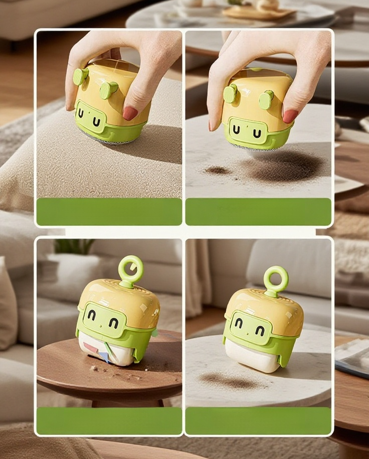 휴대용 롤러 브러시 소파 청소 장면