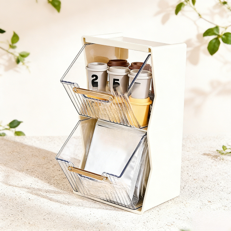 ชั้นวางเก็บถุงชาและแคปซูลกาแฟ สำหรับใช้งานในบ้านและสำนักงาน