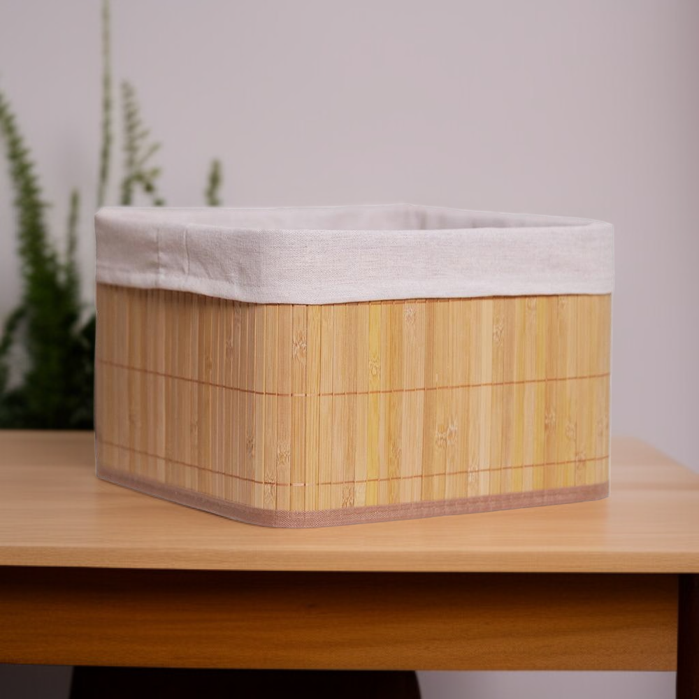 접이식 사각형 대나무 직조 수납 바구니