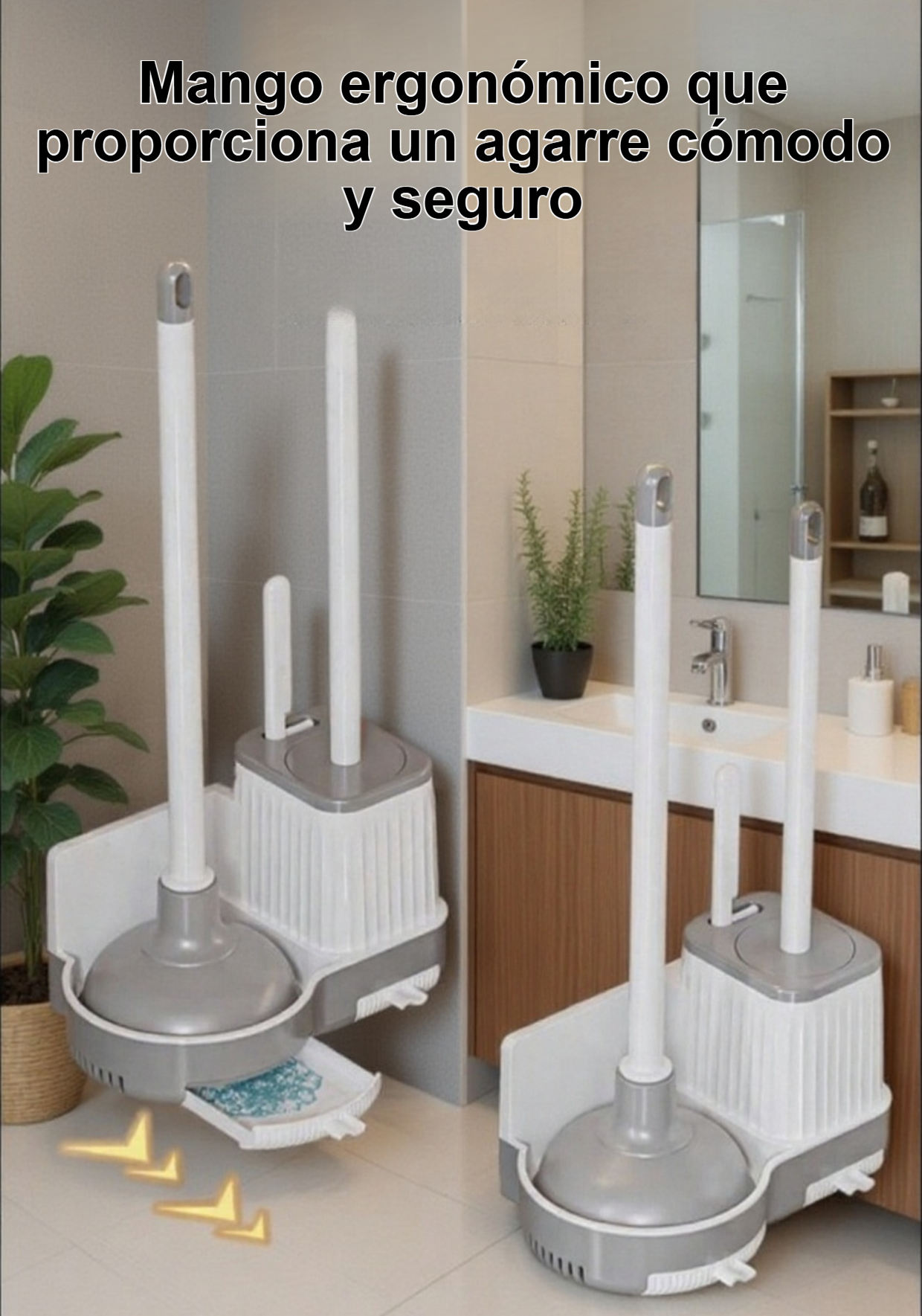 Cepillo de baño moderno adherido a la pared