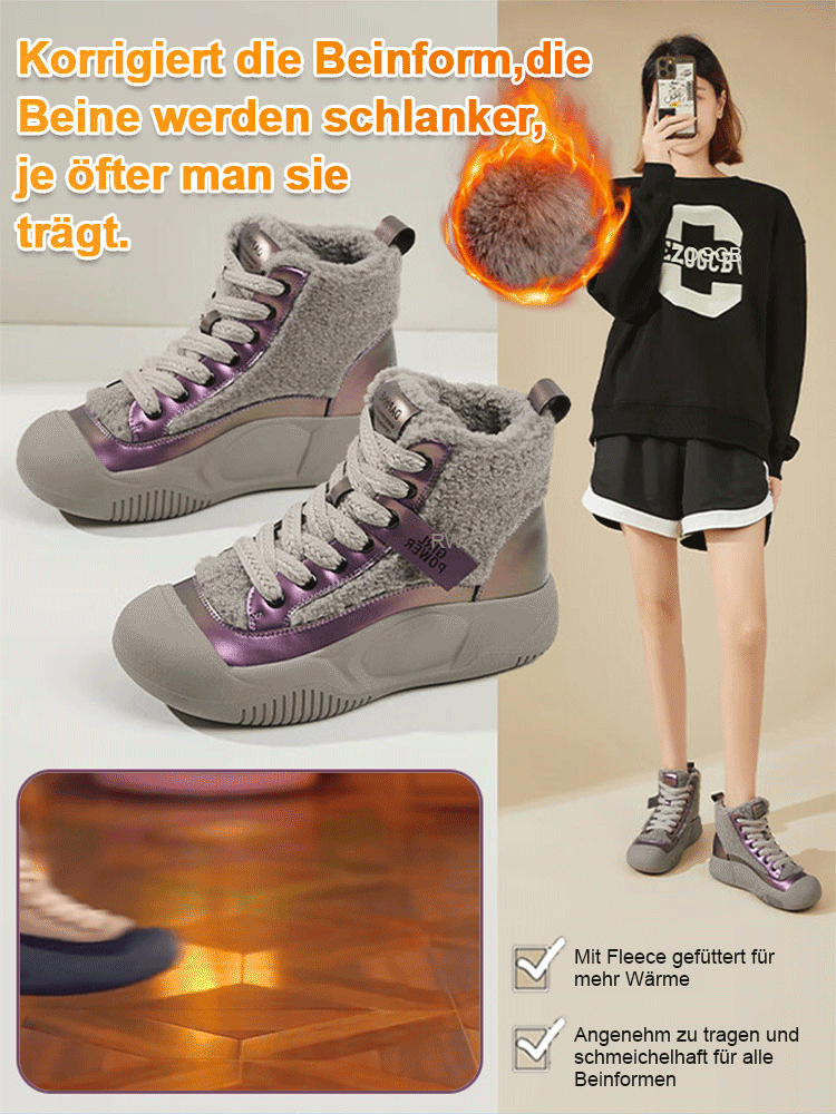 Wildleder High-Top Plateau-Stiefel