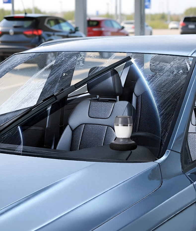 Antes y después de usar el limpiador de película de aceite