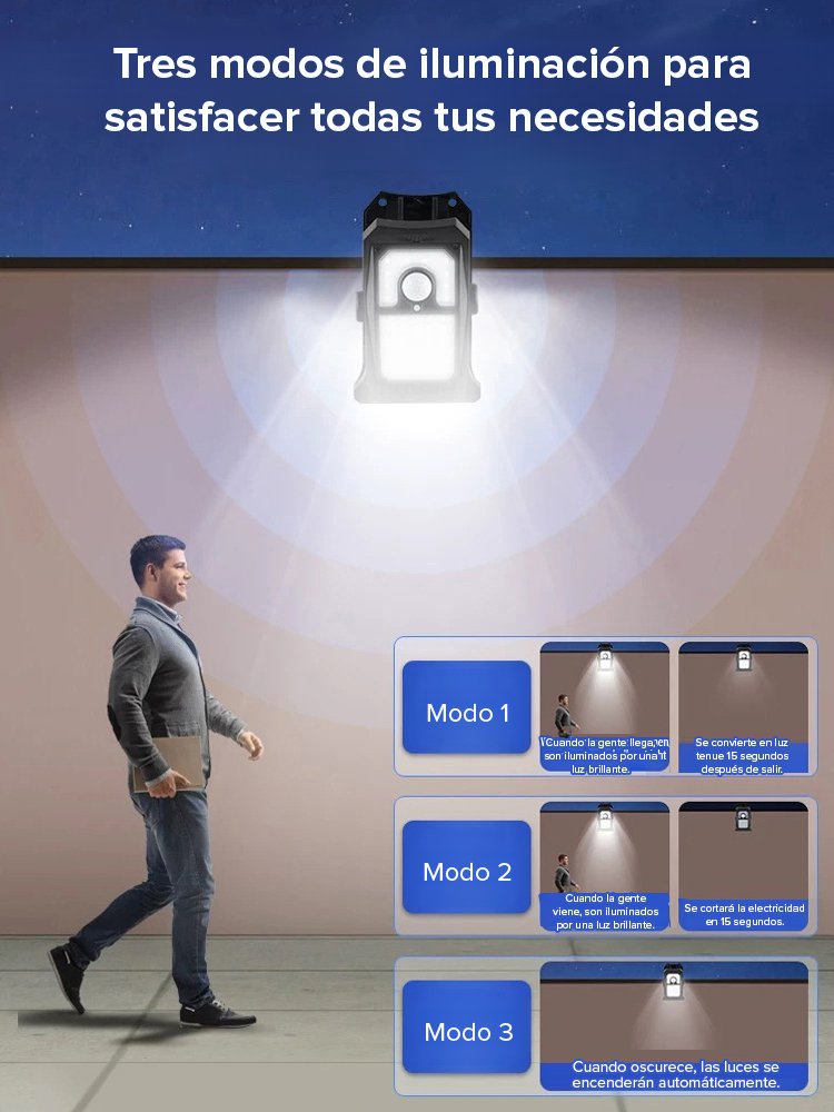Lámpara solar de clip con sensor inteligente 