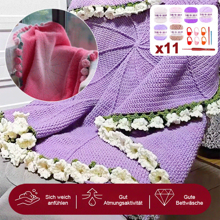 Ein Geschenk mit Wärme DIY Blumen Decken Set einfach zu lernen garantiertes Erfolgserlebnis