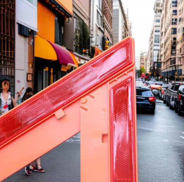 Road safety reflective triangle sign for cars