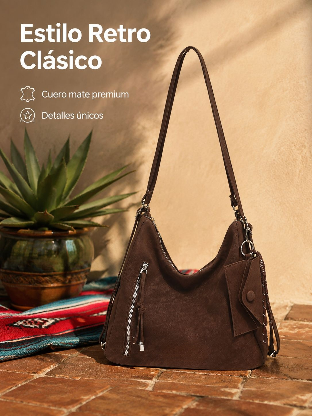 Retro-chic, stylish, versatile, large-capacity backpack/shoulder/crossbody bag