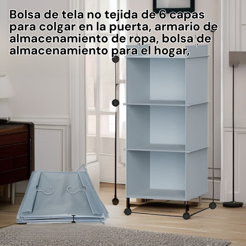 Bolsa colgante de 6 capas de tela no tejida para puerta