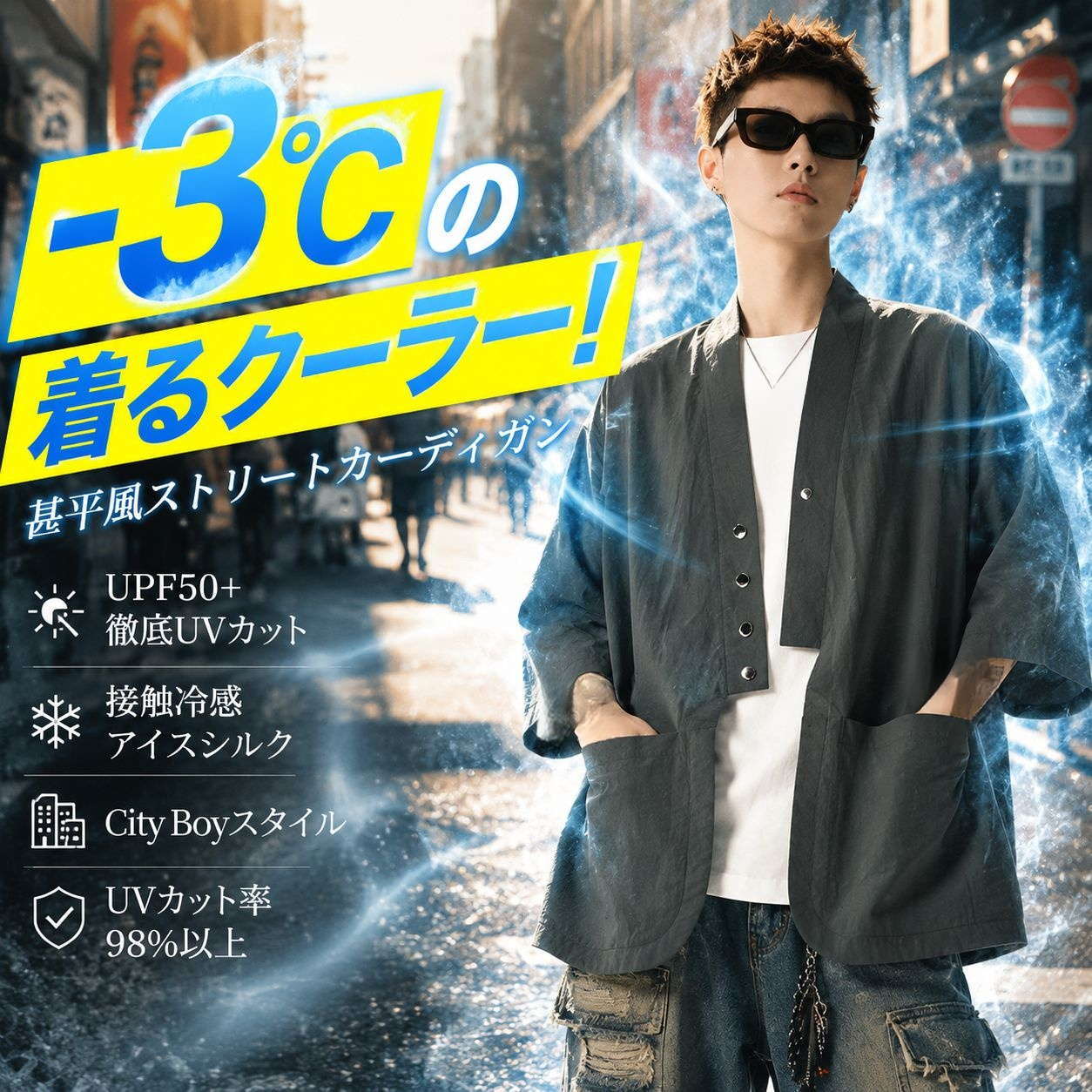 夏の人気販売サンプロテクションアイスシルクカーディガン