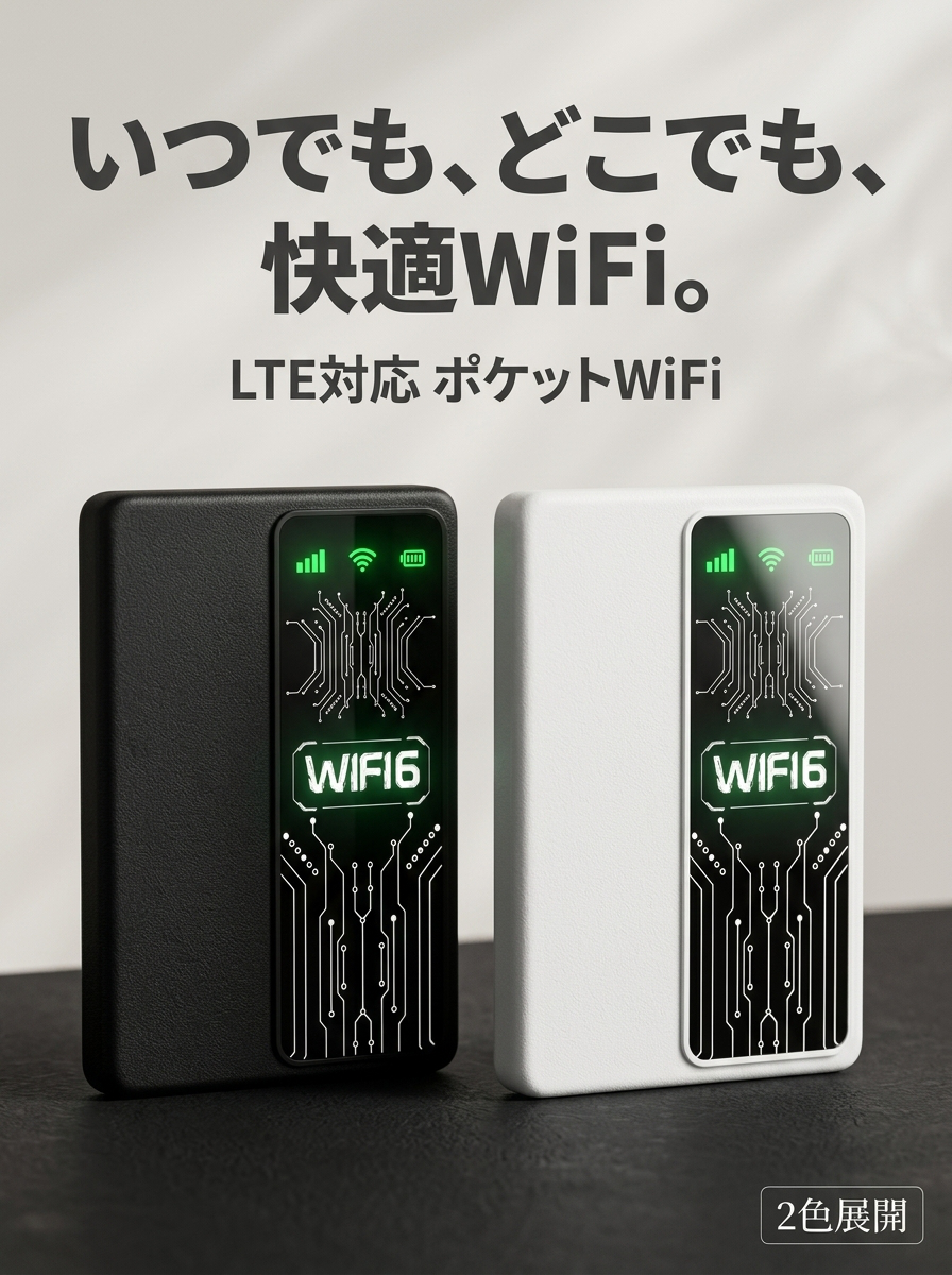 ポータブルWi-Fi搭載のポータブル電源