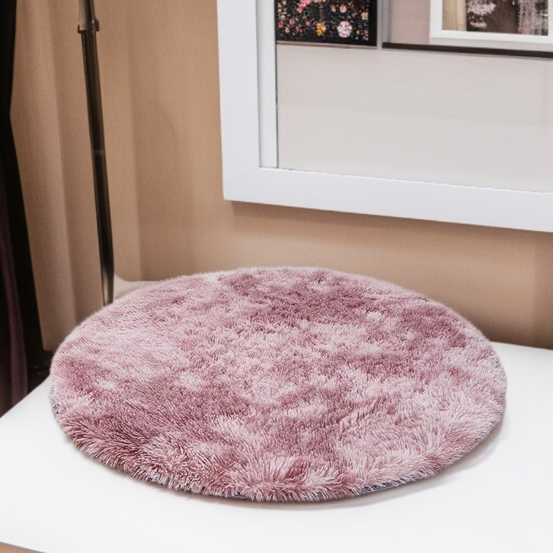 紮染絲毛圓形地毯