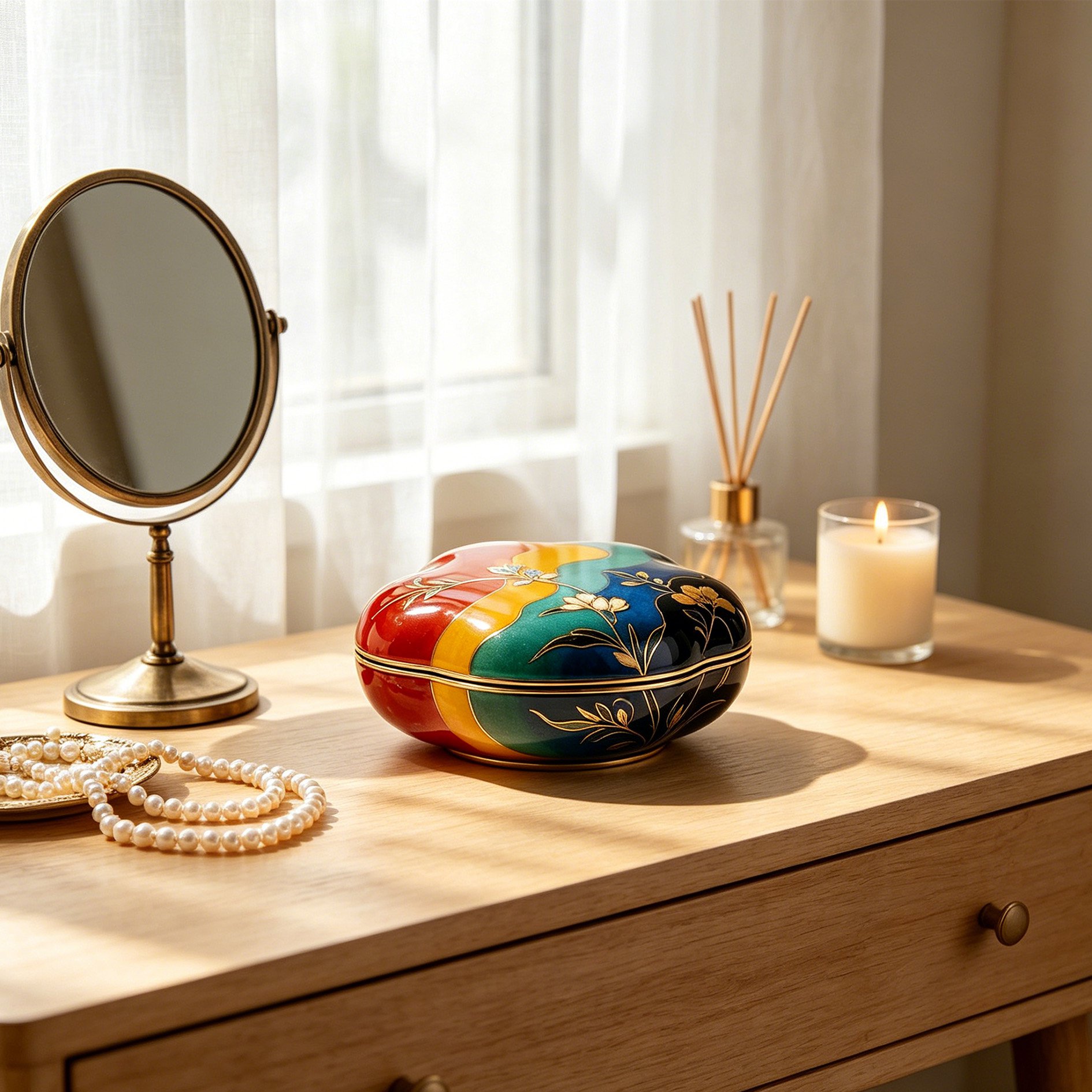 Coffret à bijoux artistique avec peinture à la bombe
