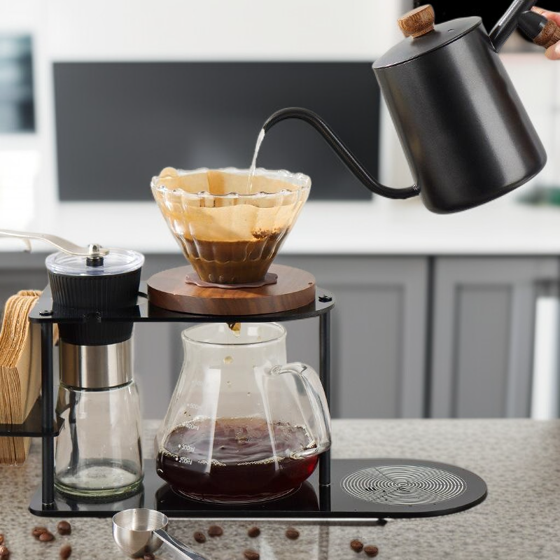 ハンドドリップコーヒーセット手動グラインダー＆収納スタンド