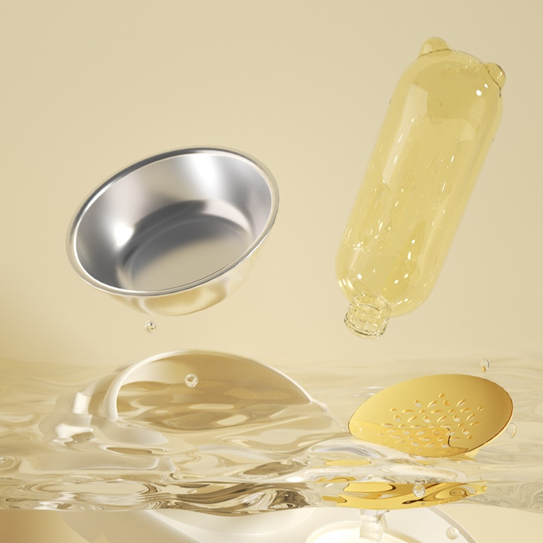 반려동물 이중 그릇 자동 급수 고양이 밥그릇 고급 소재