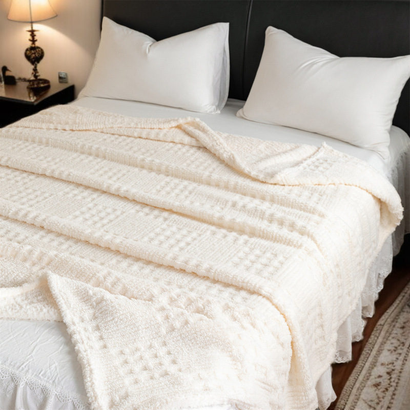 Thickened Warm Plush Blanket Cover Blanket Warm Knitted Home Padded