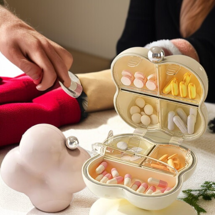 携帯用医薬品ディスペンサー ミニピルボックス 錠剤オーガナイザー 仕分けボックス