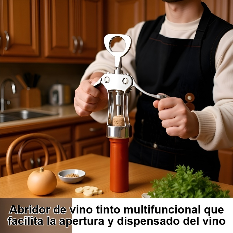 Abridor de vino tinto, dispensador de vino multifuncional para uso doméstico.