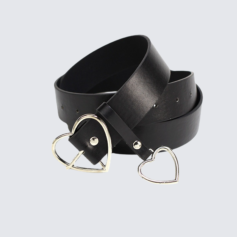 Damen-Gürtel mit Herzförmiger Schnalle und Ring