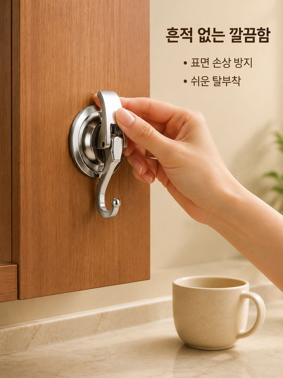 주방용 무타공 진공 흡착 걸이