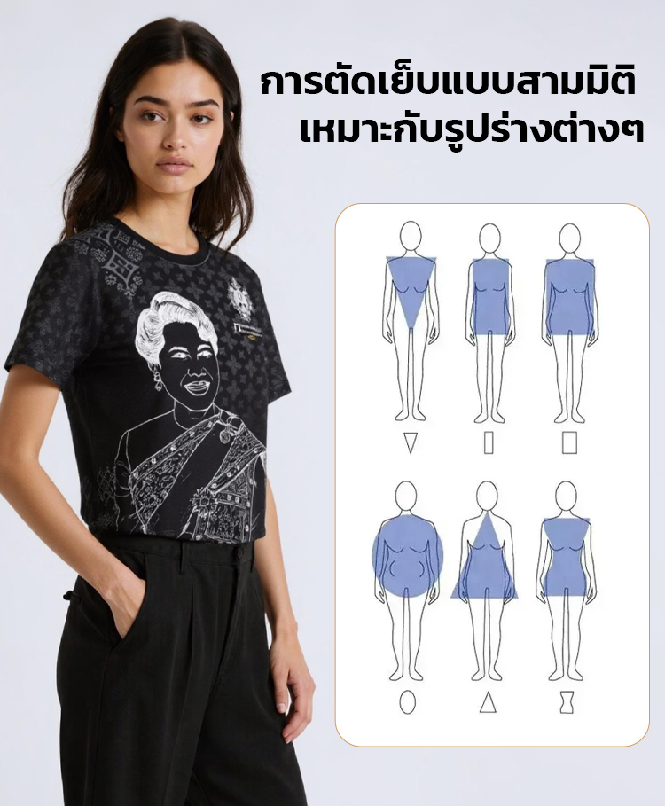 รุ่นชายหญิงเดียวกัน เสื้อโปโลไว้อาลัยสมเด็จพระบรมราชชนนี