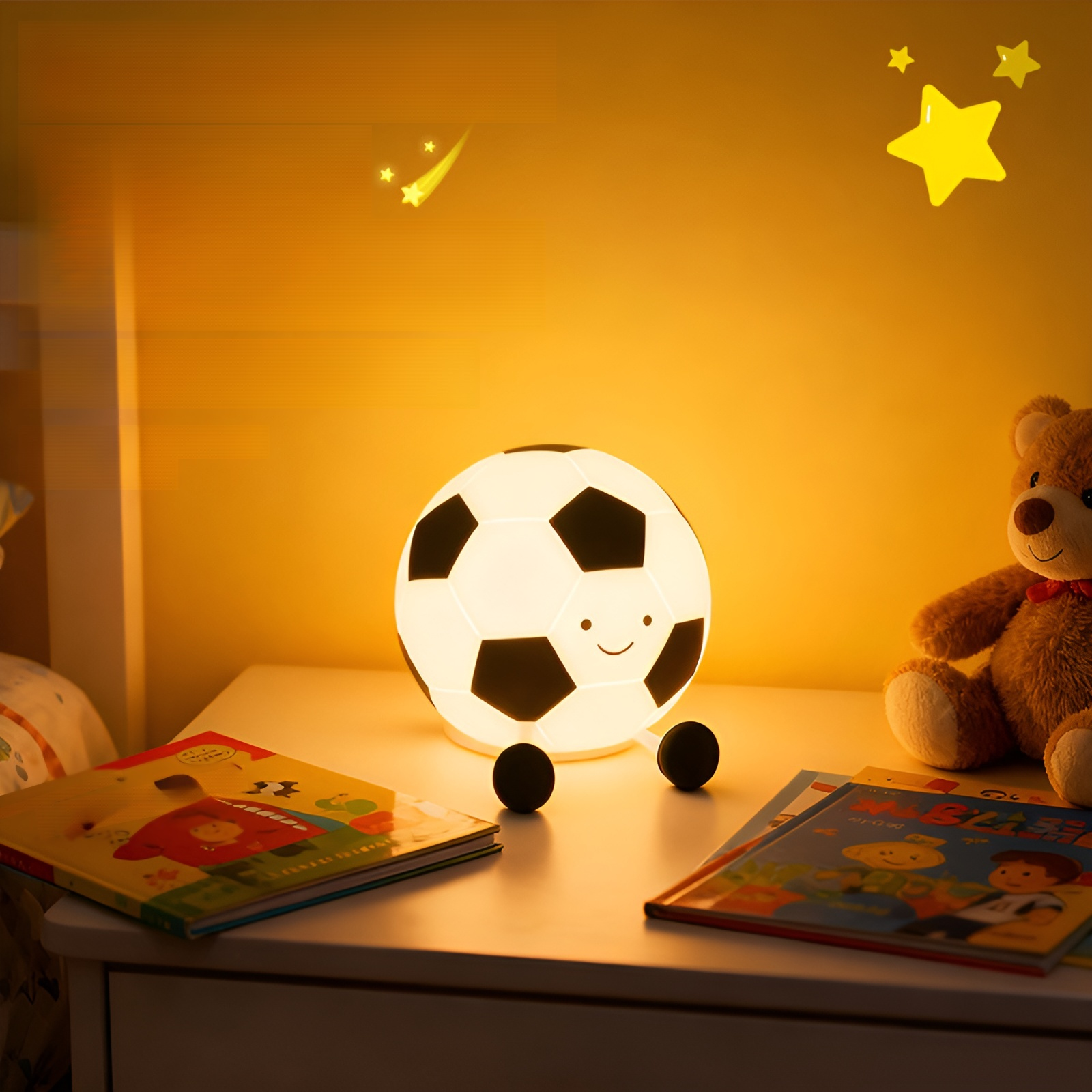 開心足球矽膠拍拍燈小夜燈 氛圍燈