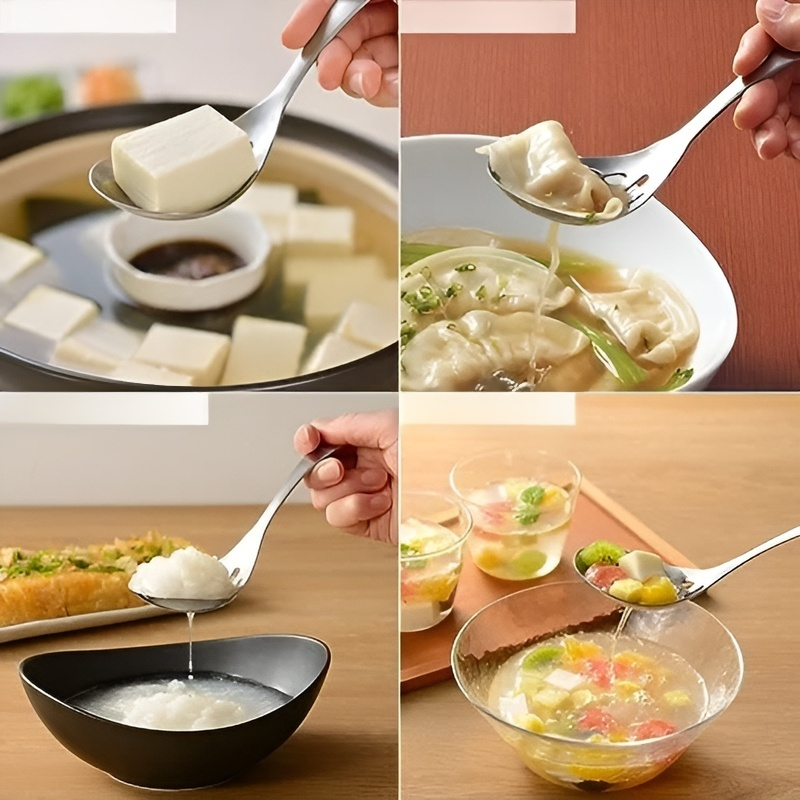 ช้อนซุปและตะแกรงกรองทำจากสแตนเลส