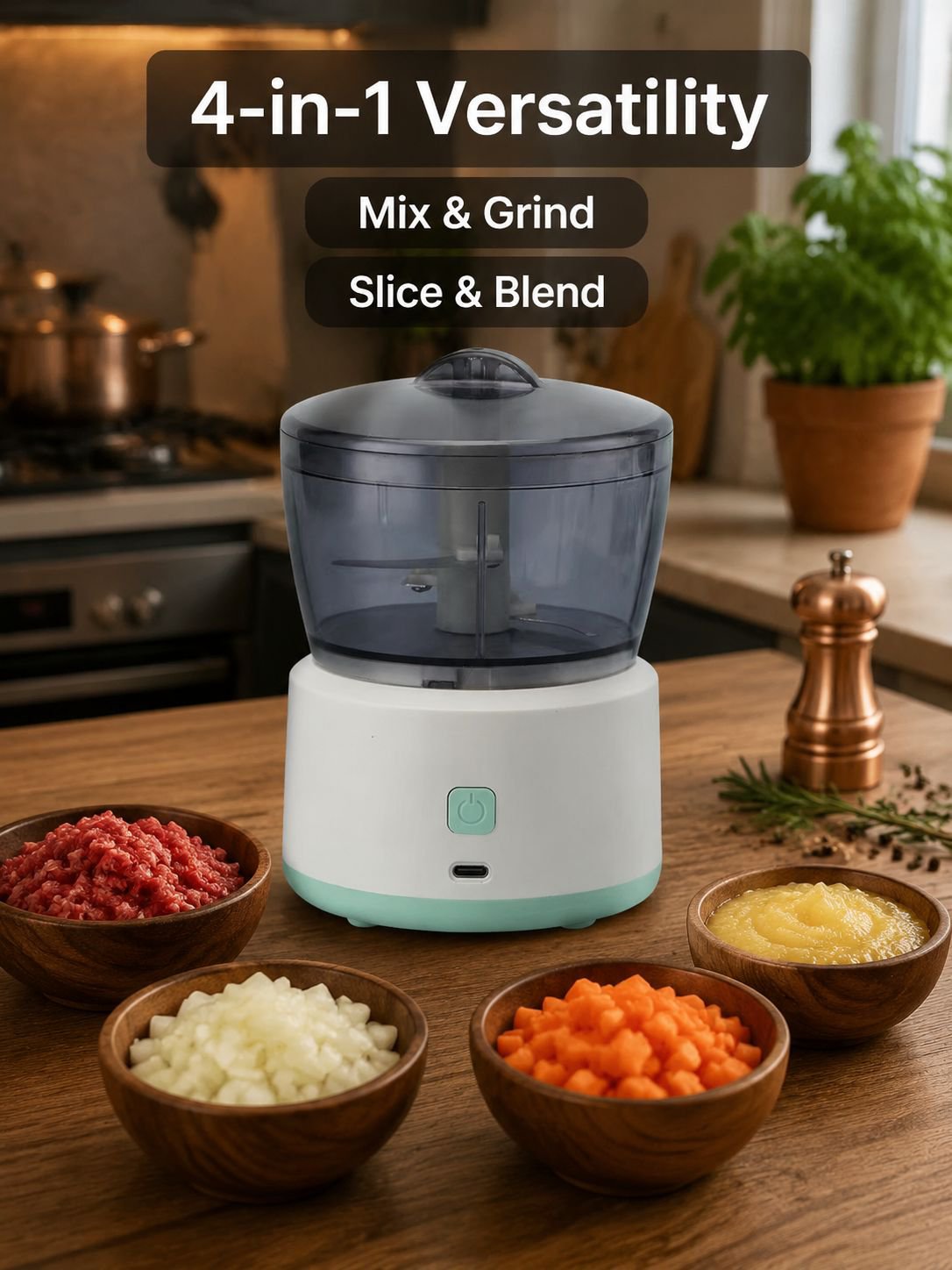 Home Multifunctional Mixer Mini Meat Grinder Electric Slicer Blender