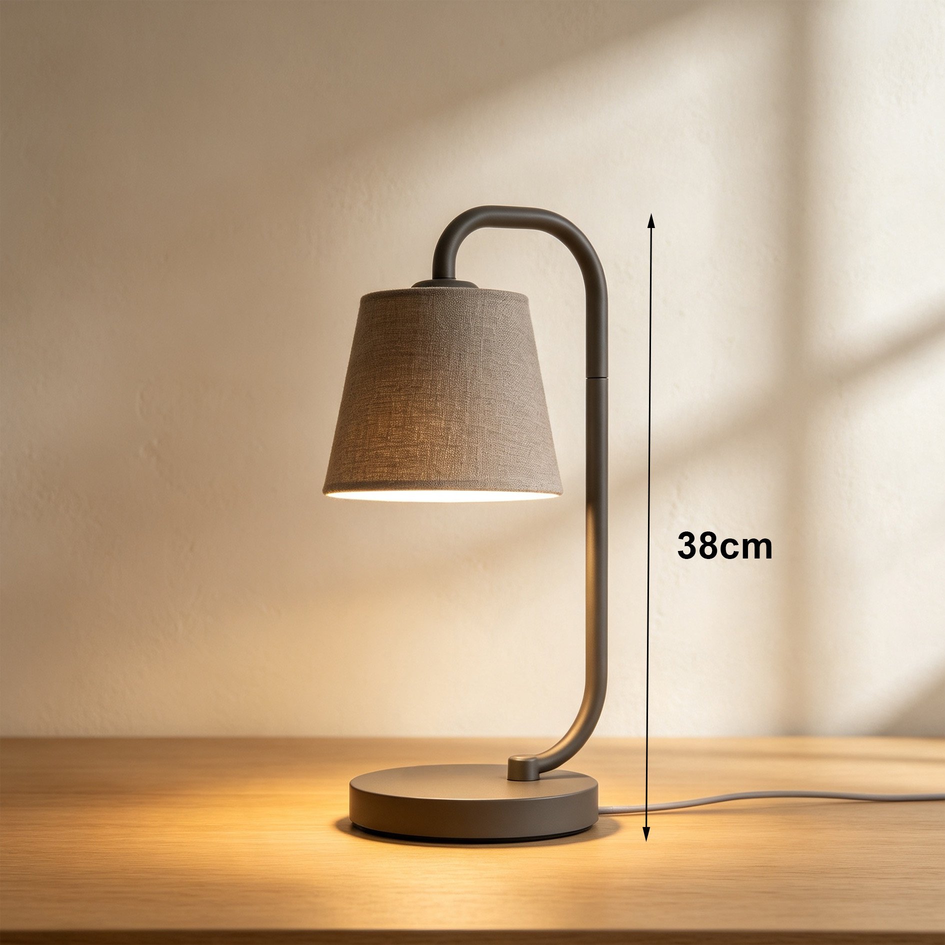 Pair of fabric table lamps on bedside tables