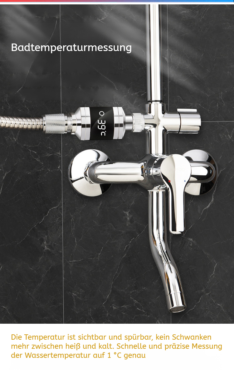 LED-Duschkopf zeigt Wassertemperatur in Echtzeit
