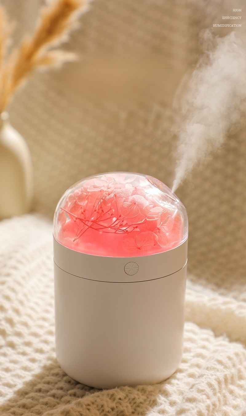 Humidificador portátil de flor eterna en escritorio