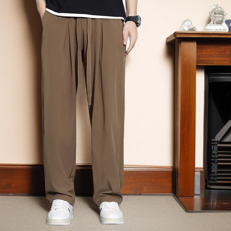남녀 빅사이즈 캐주얼 팬츠 하이 통기 일자 트레이닝 팬츠 아이스 팬츠 남 여름 속건 캐주얼 팬츠