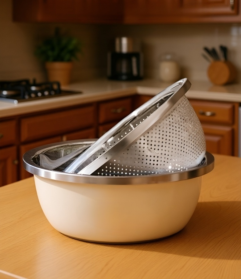 다양한 크기의 스테인리스 믹싱볼 세트