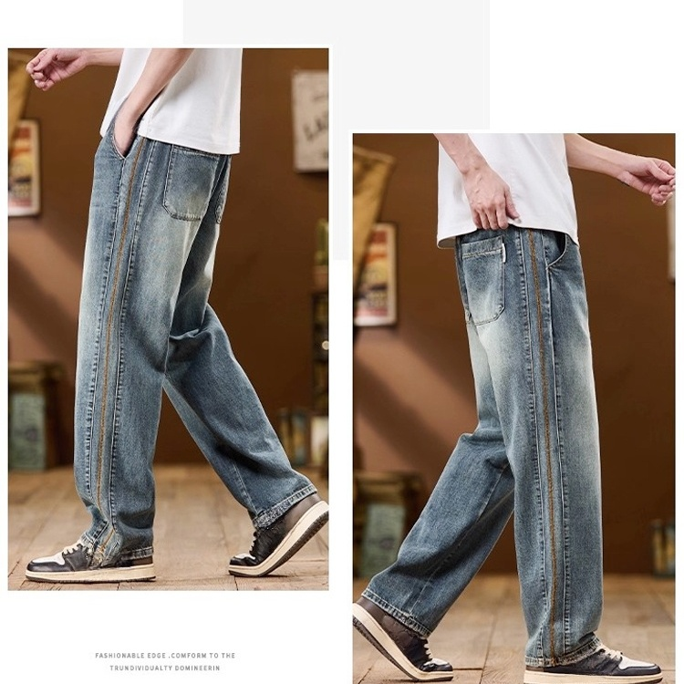 アメリカンストライプデニムパンツ メンズ