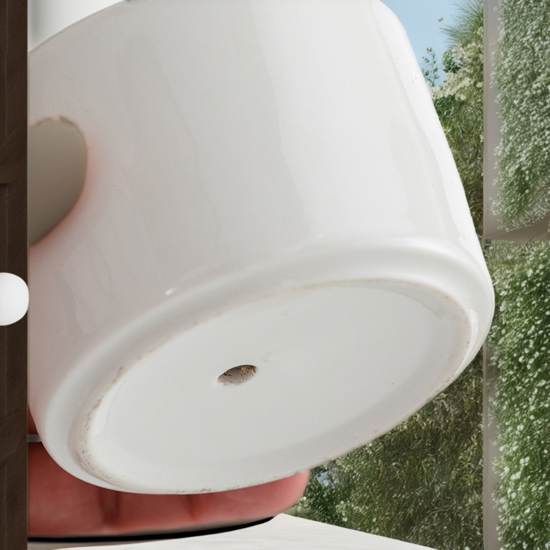 植物用白釉植木鉢