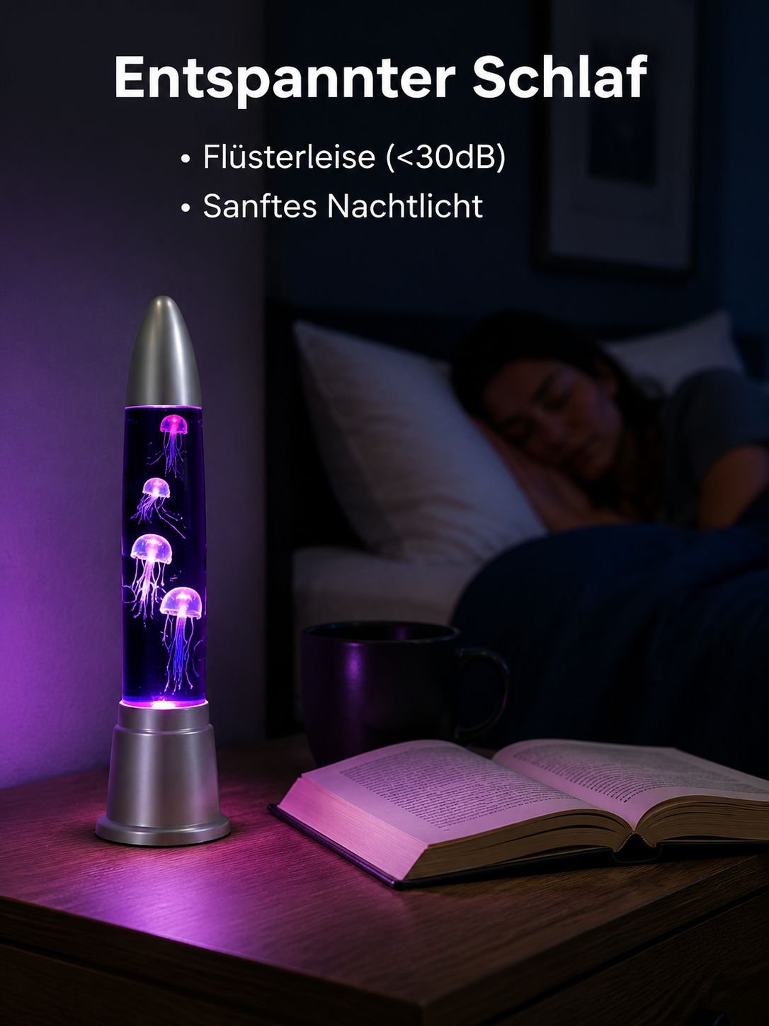 LED Blasen-Säulenlampe mit Farbwechsel und Aquarium-Effekt