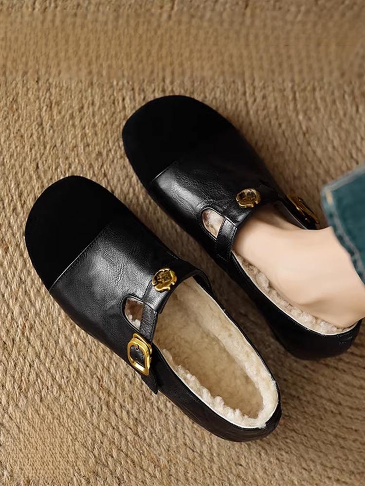 카멜리아 모티브 레트로 뒤 보아 신발